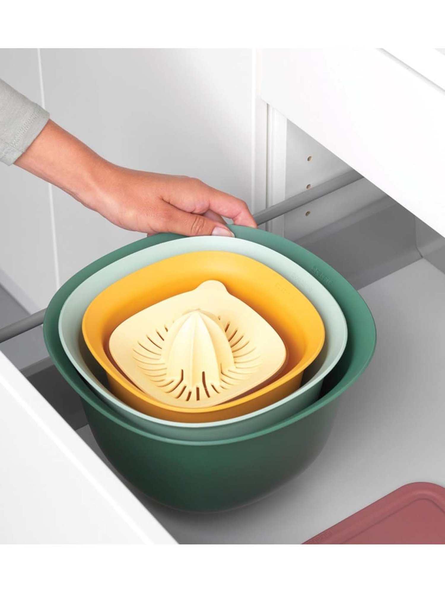 BRABANTIA Green & Yellow Plastic 4 Piece Mixing Bowl Set