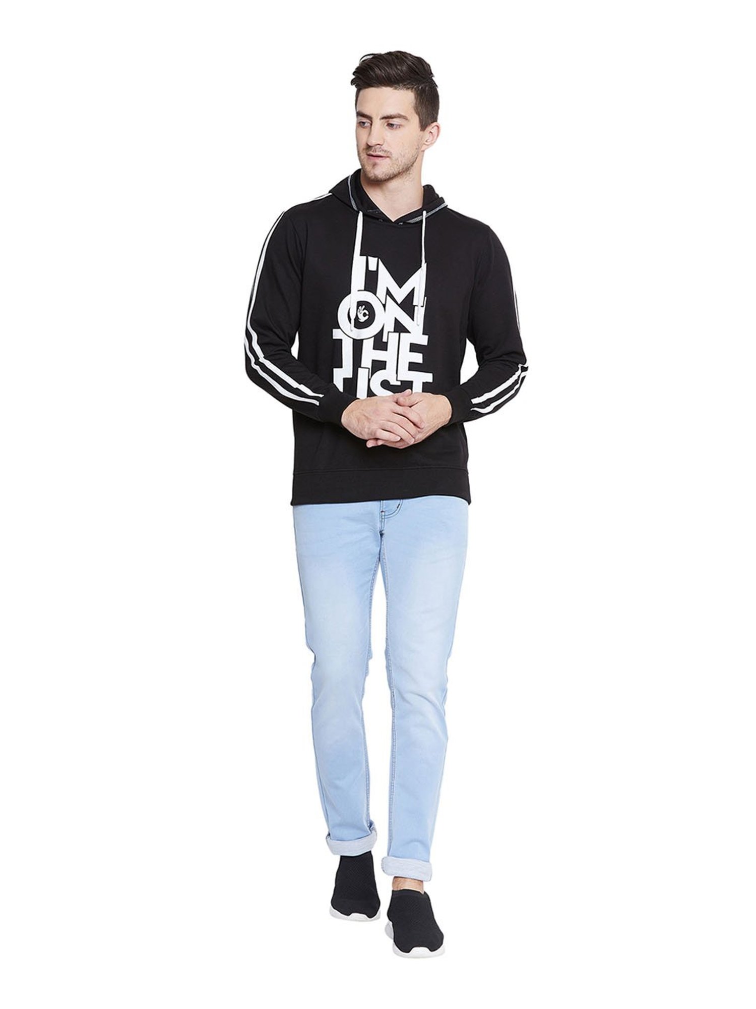 Duke Black Full Sleeves Cotton Hoodie