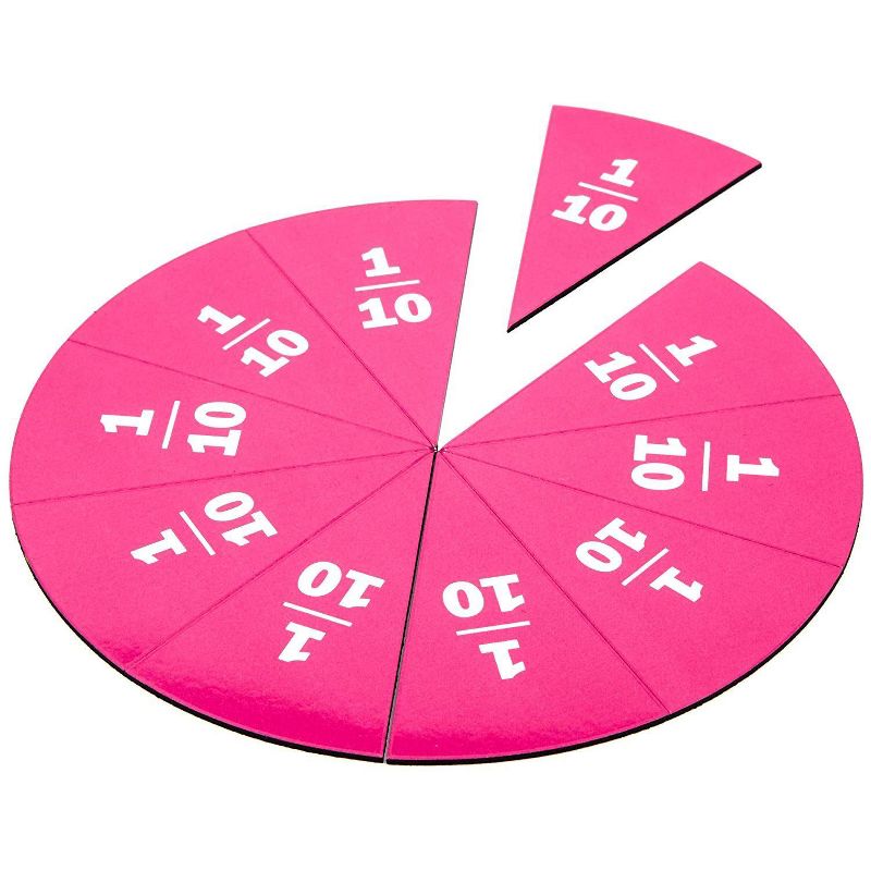 9-Pack Magnetic Fraction Circles Manipulatives Set, Early Math Education for Kids, Teaching Aids for Classroom