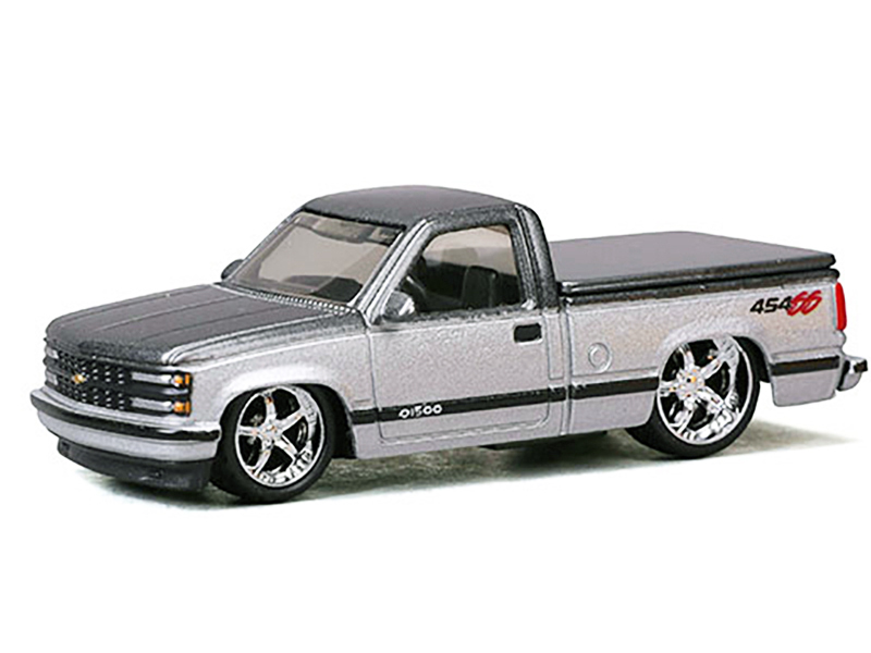 1976 Chevrolet Stepside Pickup Truck Tangier Orange with White Stripes 1/87 (HO) Scale Model Car by Classic Metal Works