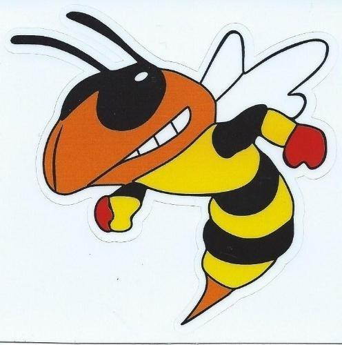 StickerTalk Left-Facing Hornet Mascot Vinyl Sticker, 3.5 inches by 3.5 inches