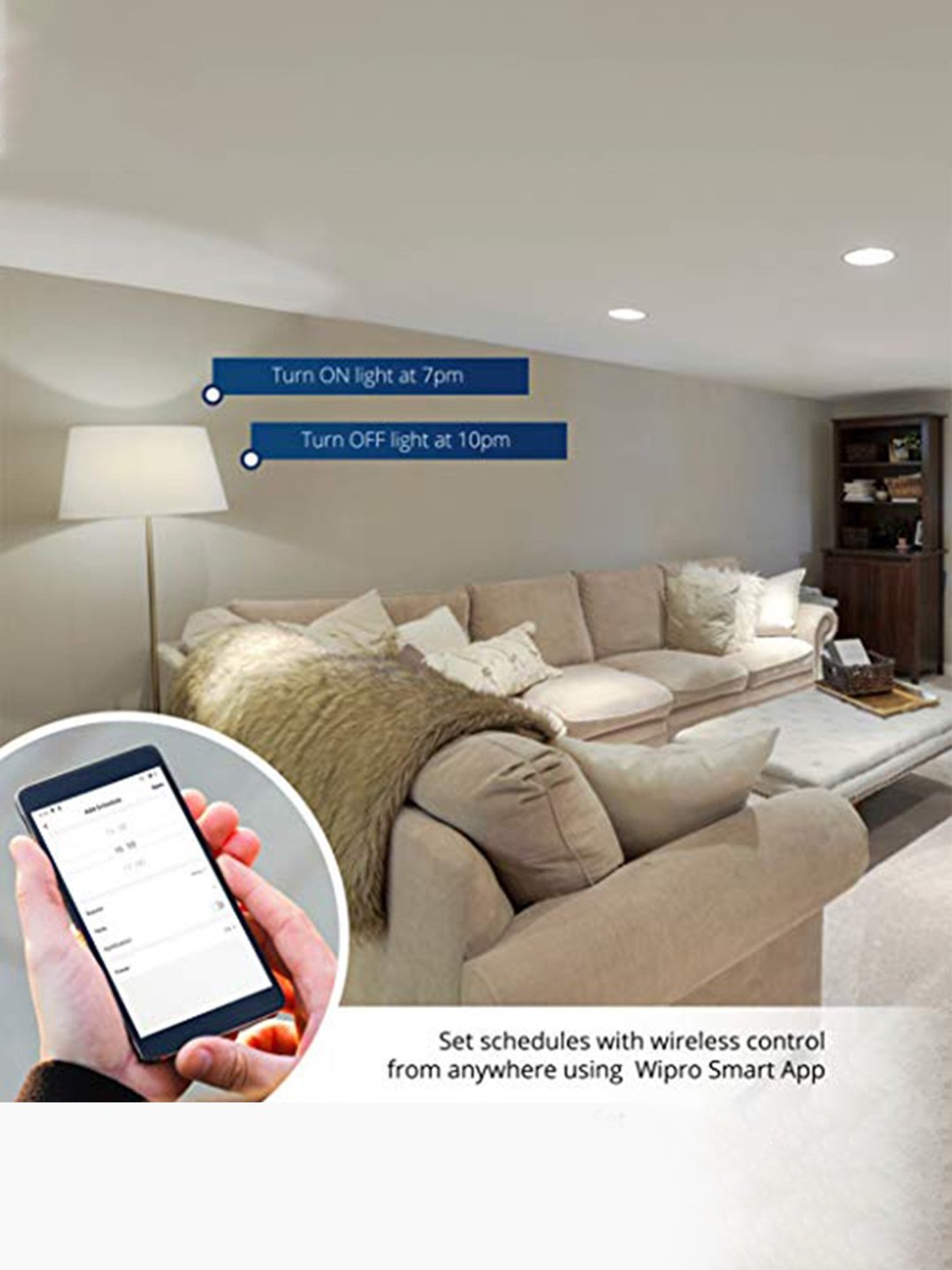 Wipro 10A Smart Plug Compatible with Alexa and Google Assistant - Pack of 3 (White)