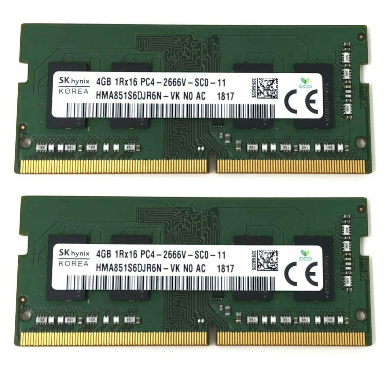 SK Hynix PC4-2666V 8GB (2X4GB) Ram DDR4 2666MHz SDRAM SODIMM Notebook/Laptop Memory  HMA851S6DJR6N-VK