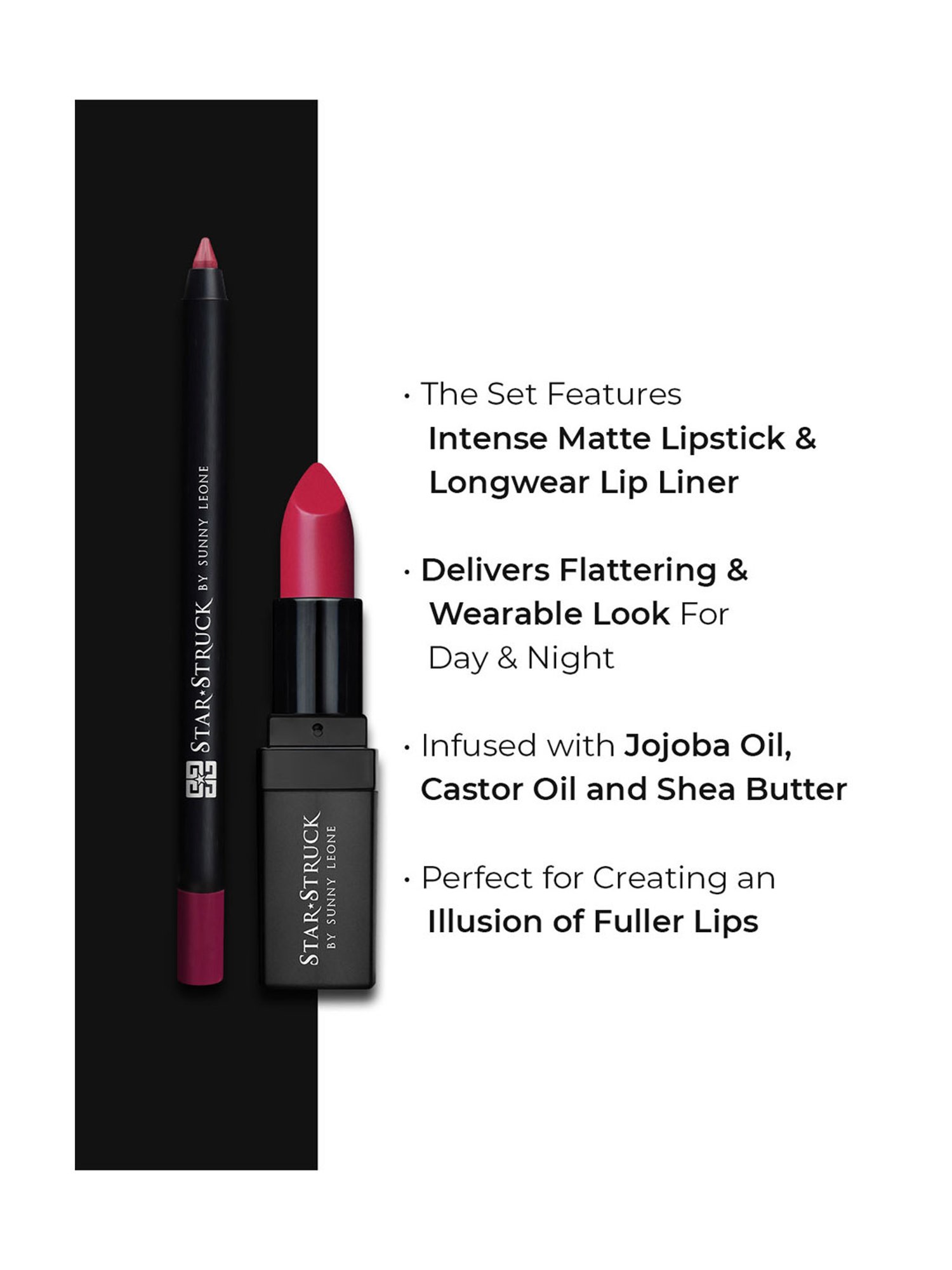 StarStruck By Sunny Leone Intense Matte Lip Color & Lip Liner Rooberry