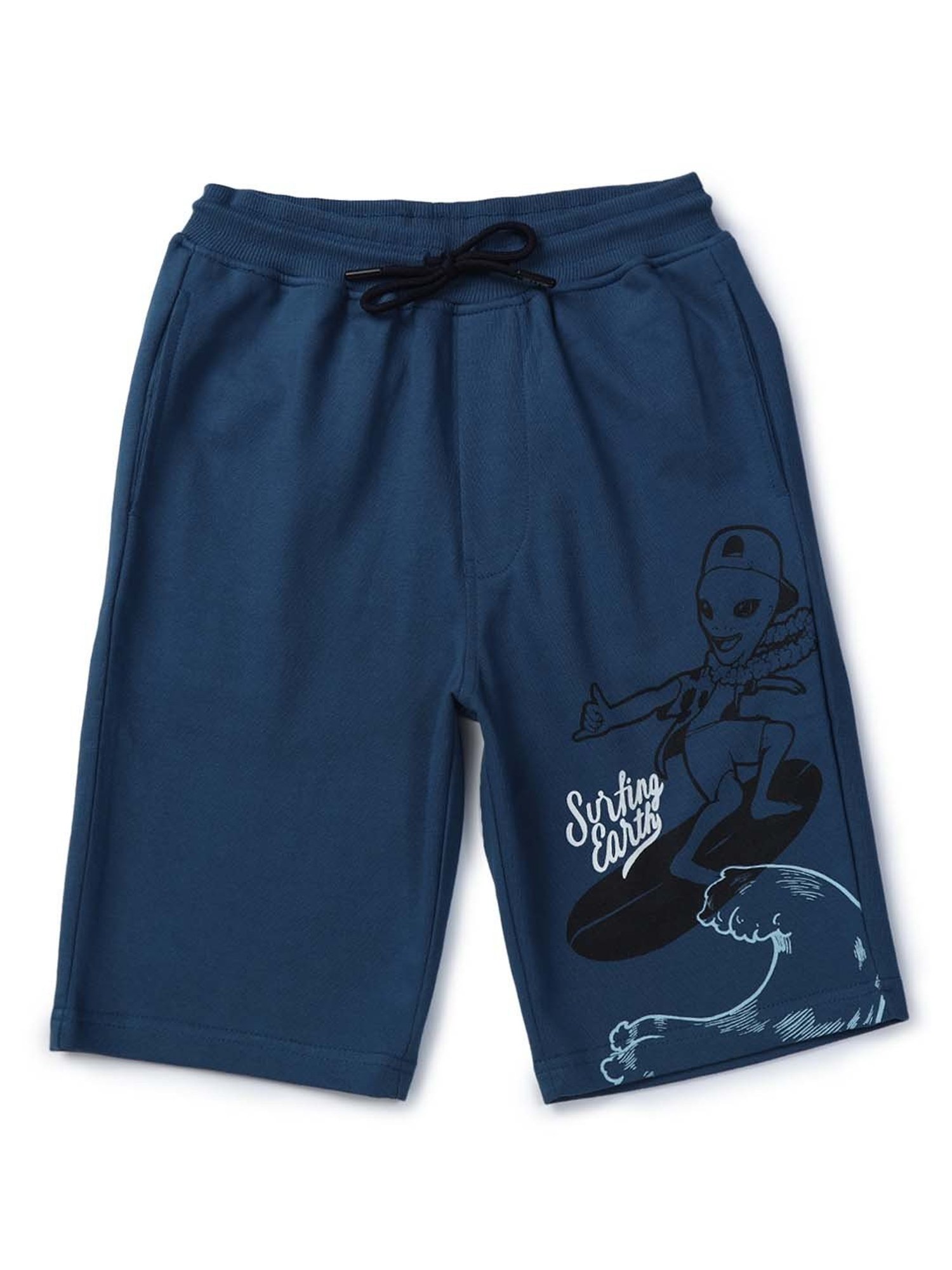 Gini & Jony Kids Blue Cotton Printed Bermuda