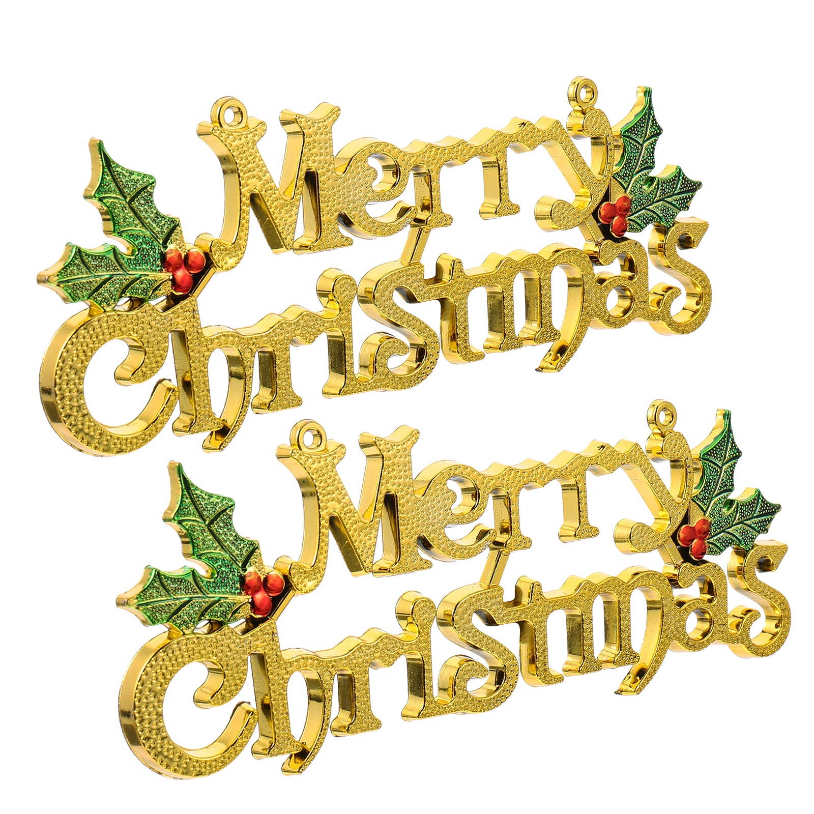2Pcs Merry Christmas Letters Pendant Hanging Ornament Door Hanging Decoration