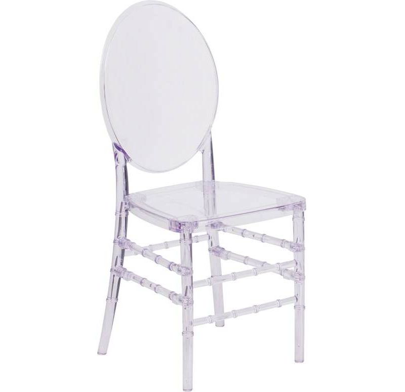 Flash Elegance Stacking Florence Chair with Elongated Oval Back Clear - Riverstone Furniture Collection