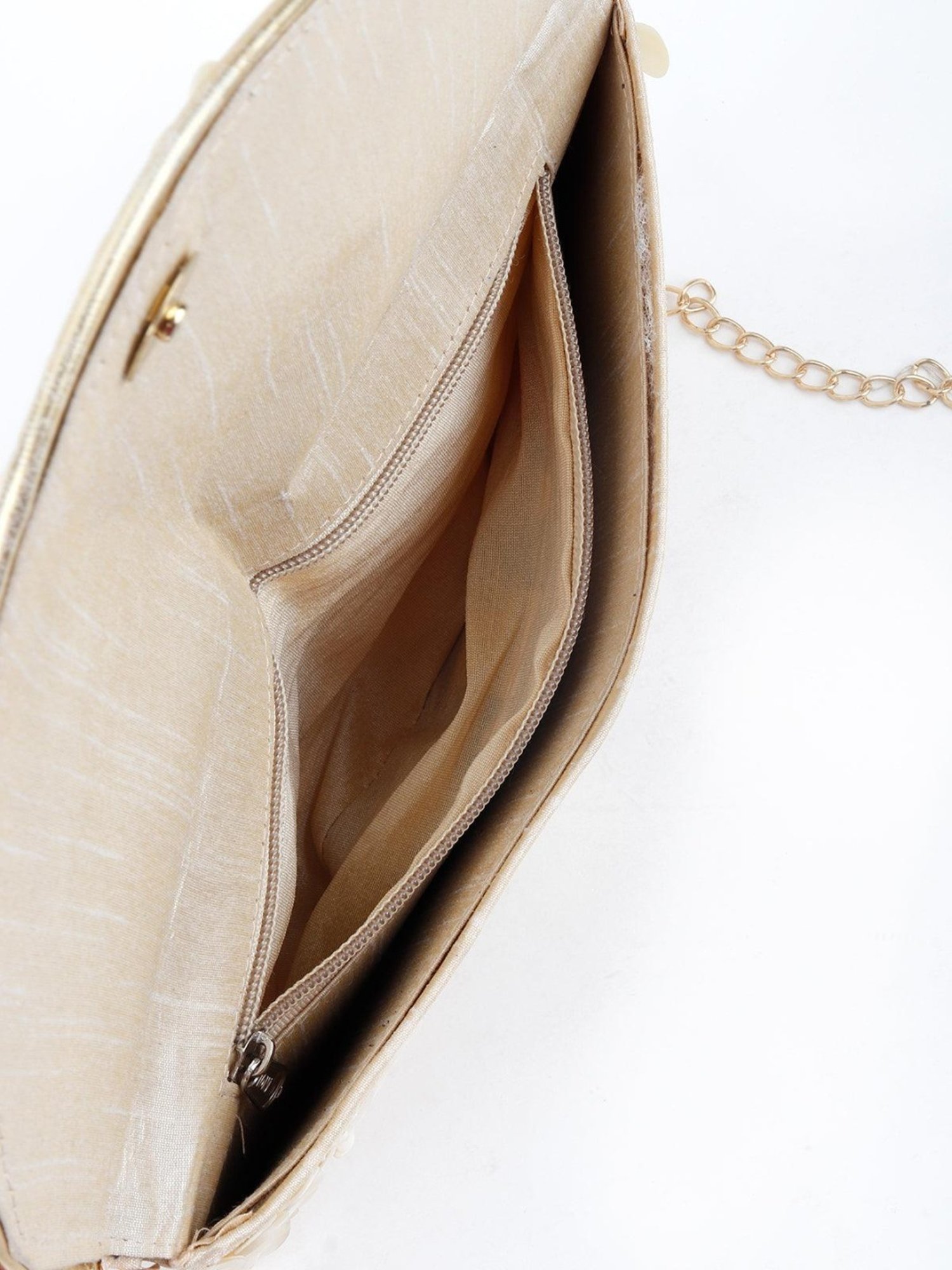 Odette Gold Embellished Sling Handbag