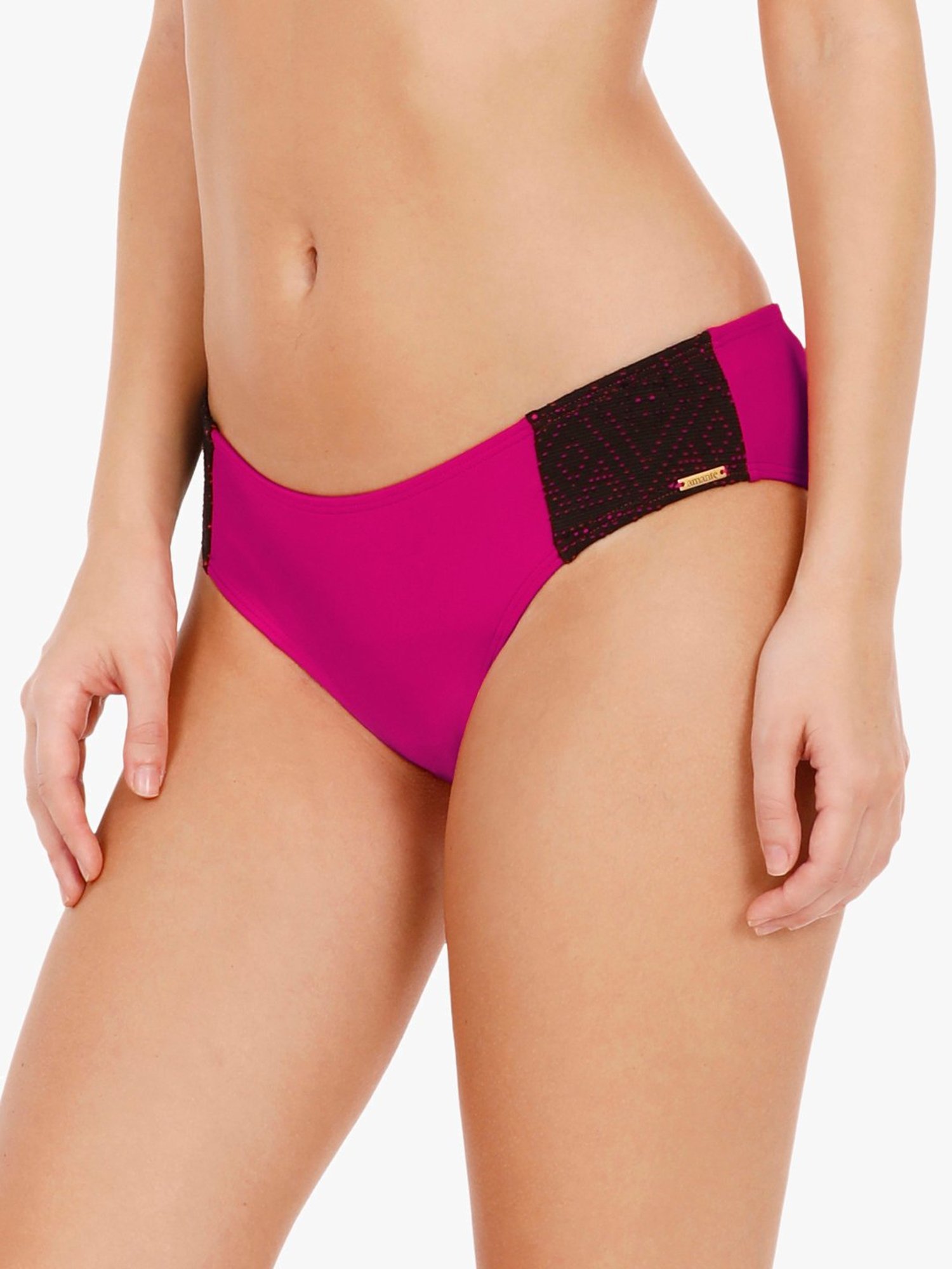 Amante Cherry Pink Mid Rise Bikini Bottom