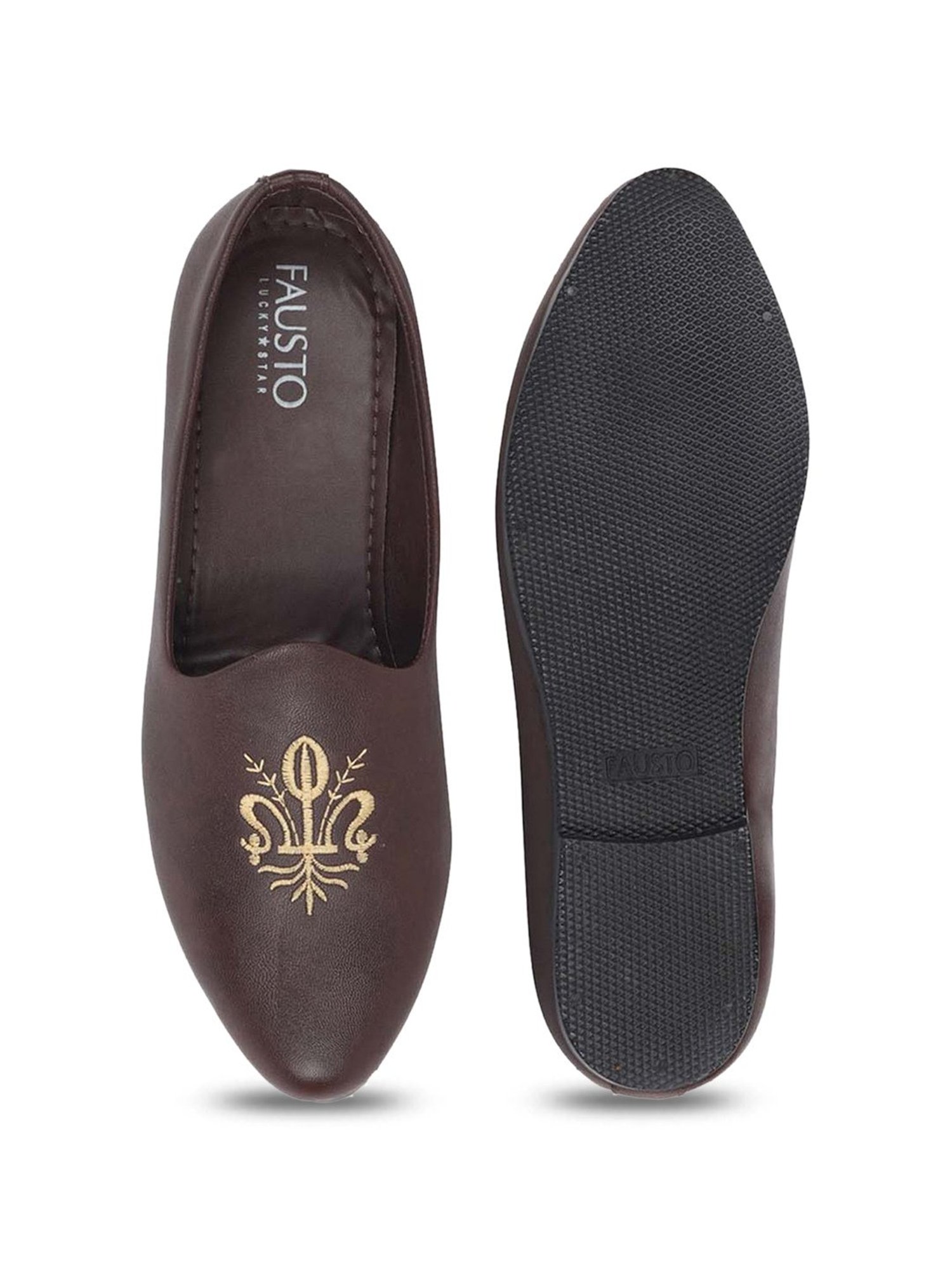 Fausto Men's Tobacco Ethnic Juttis