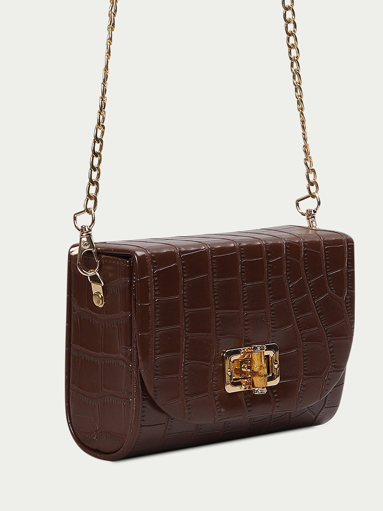 Code by Lifestyle Tan Textured Sling Handbag