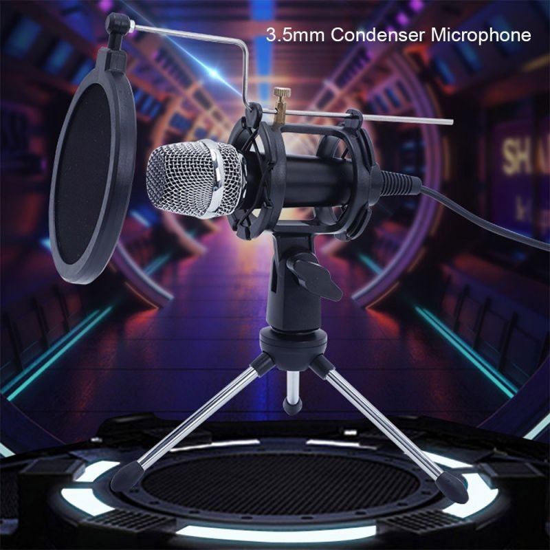 Mini Condenser Microphone PC Microphone 3.5mm Plug and Play Home Studio Podcast Vocal Recording Microphones