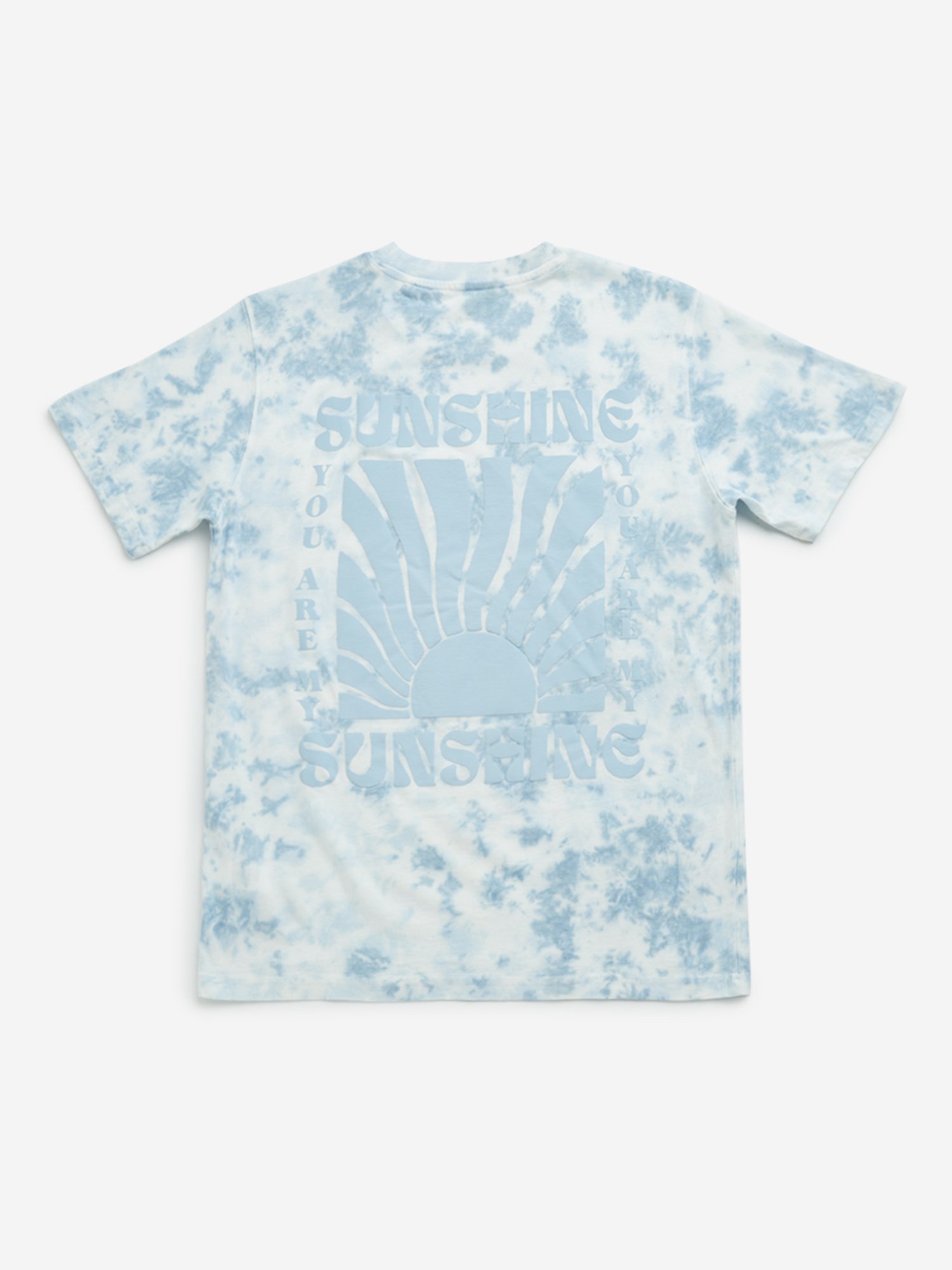 Y&F Kids by Westside Blue Tie-Dye Printed Cotton T-Shirt