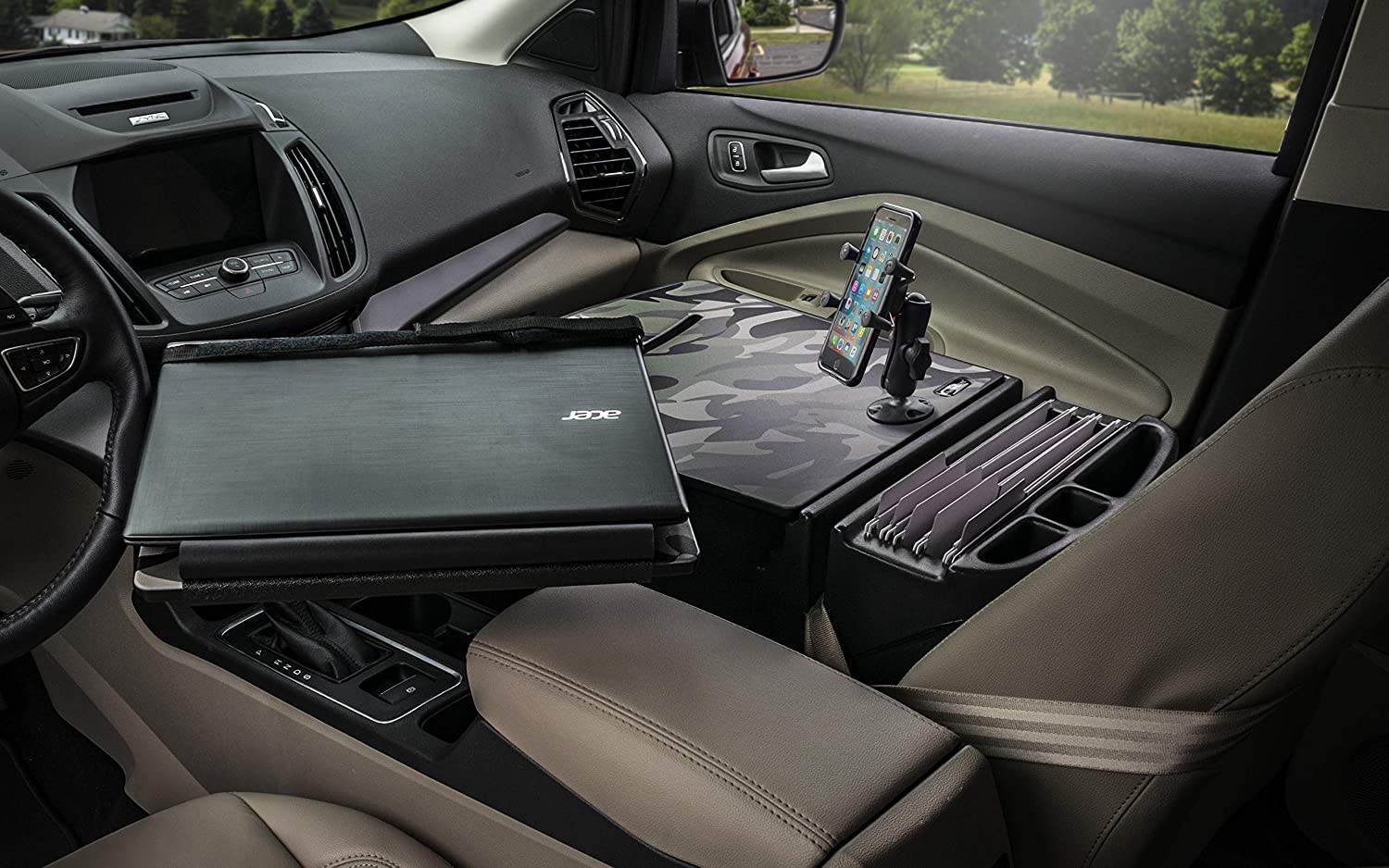 AutoExec AUE16072 Reach Front Seat Car Desk Green Camouflage Finish with Phone Mount
ReachDesk-03FS GC