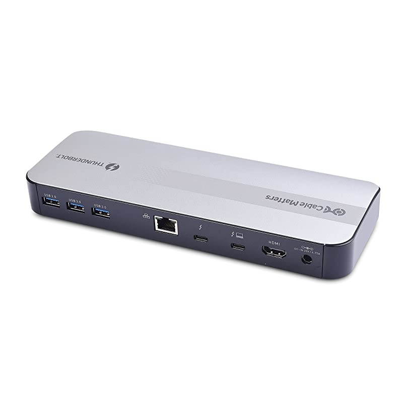 Certified  Aluminum Thunderbolt 3 Dock with HDMI 2.0 and 60W Laptop Charging for Windows PC and MacBook Pro (Not Compatible with USB-C Ports Without The Thunderbolt Logo)