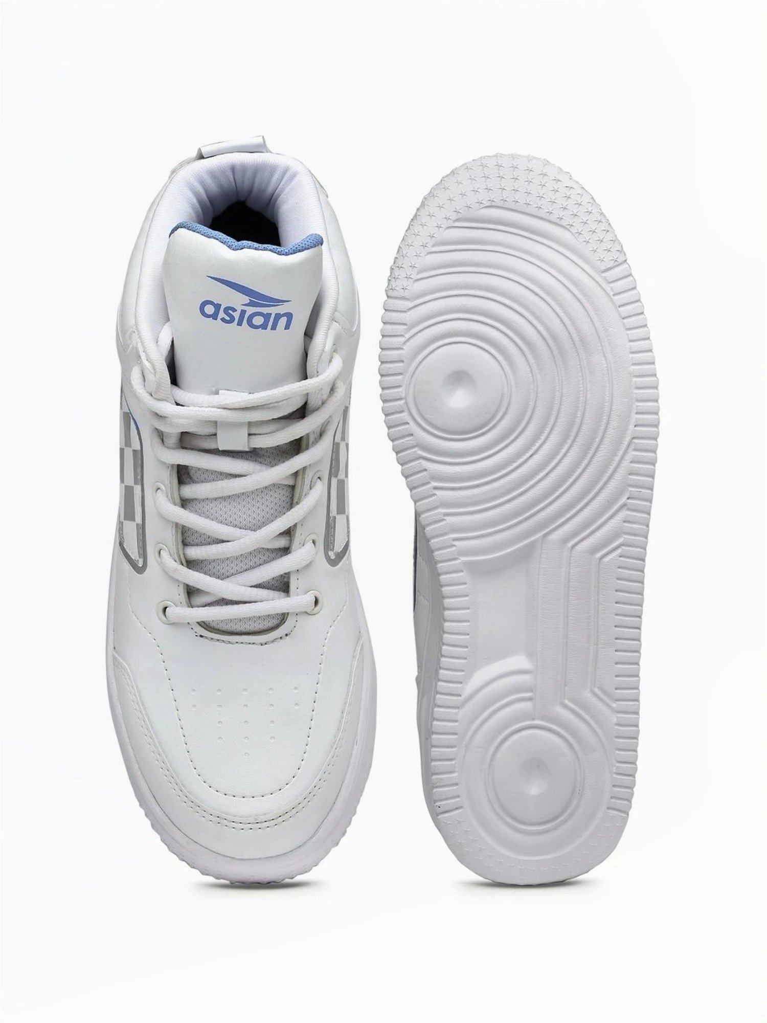 Asian Men's White Ankle High Sneakers