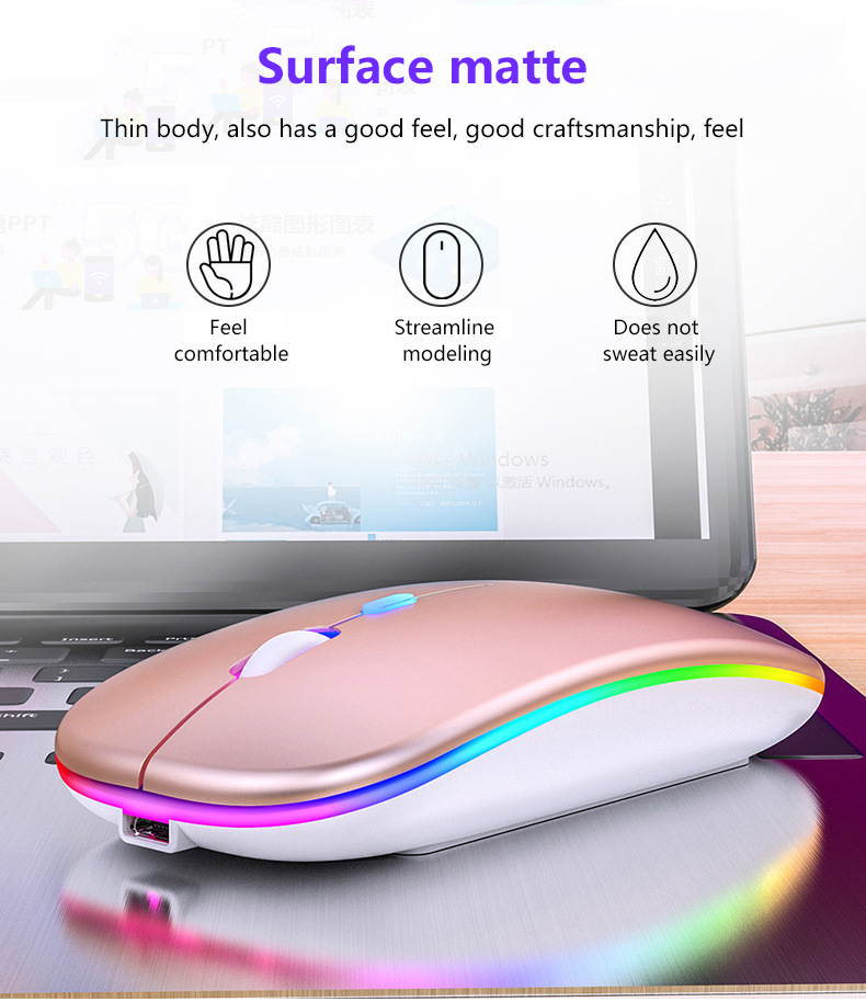 Silent LED Backlit Mice USB Optical Ergonomic Gaming Mouse Rechargeable Mouse Wireless PC Computer Mouse Gamer Mouse For Laptop