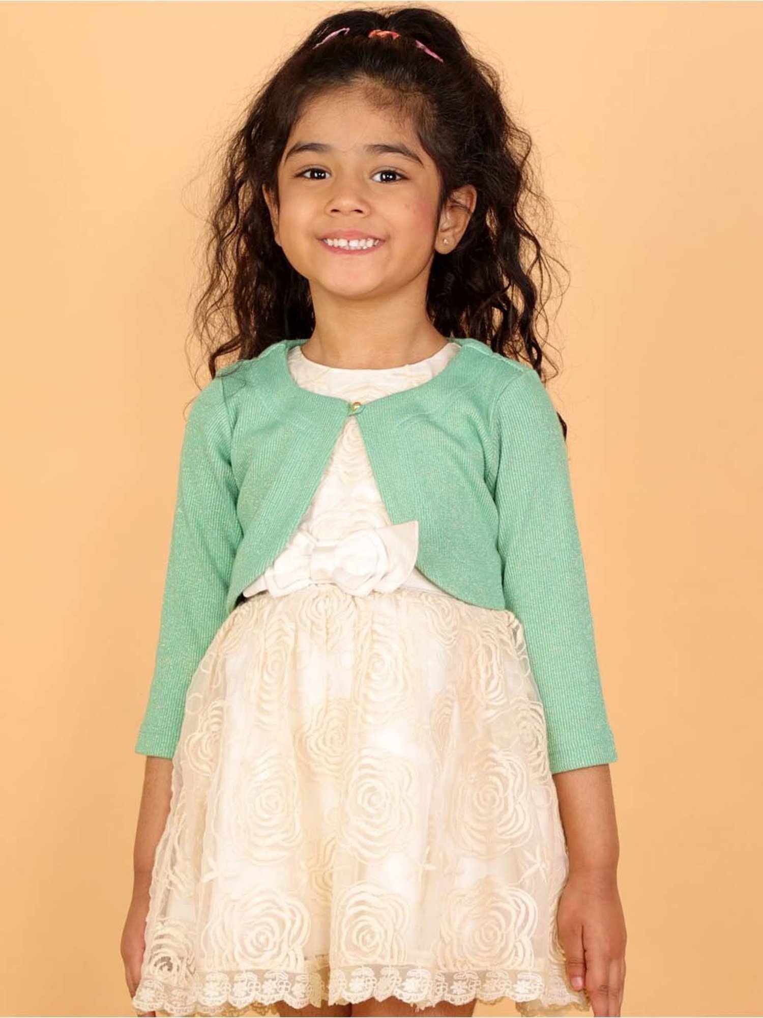 KidsDew Green Regular Fit Shrug