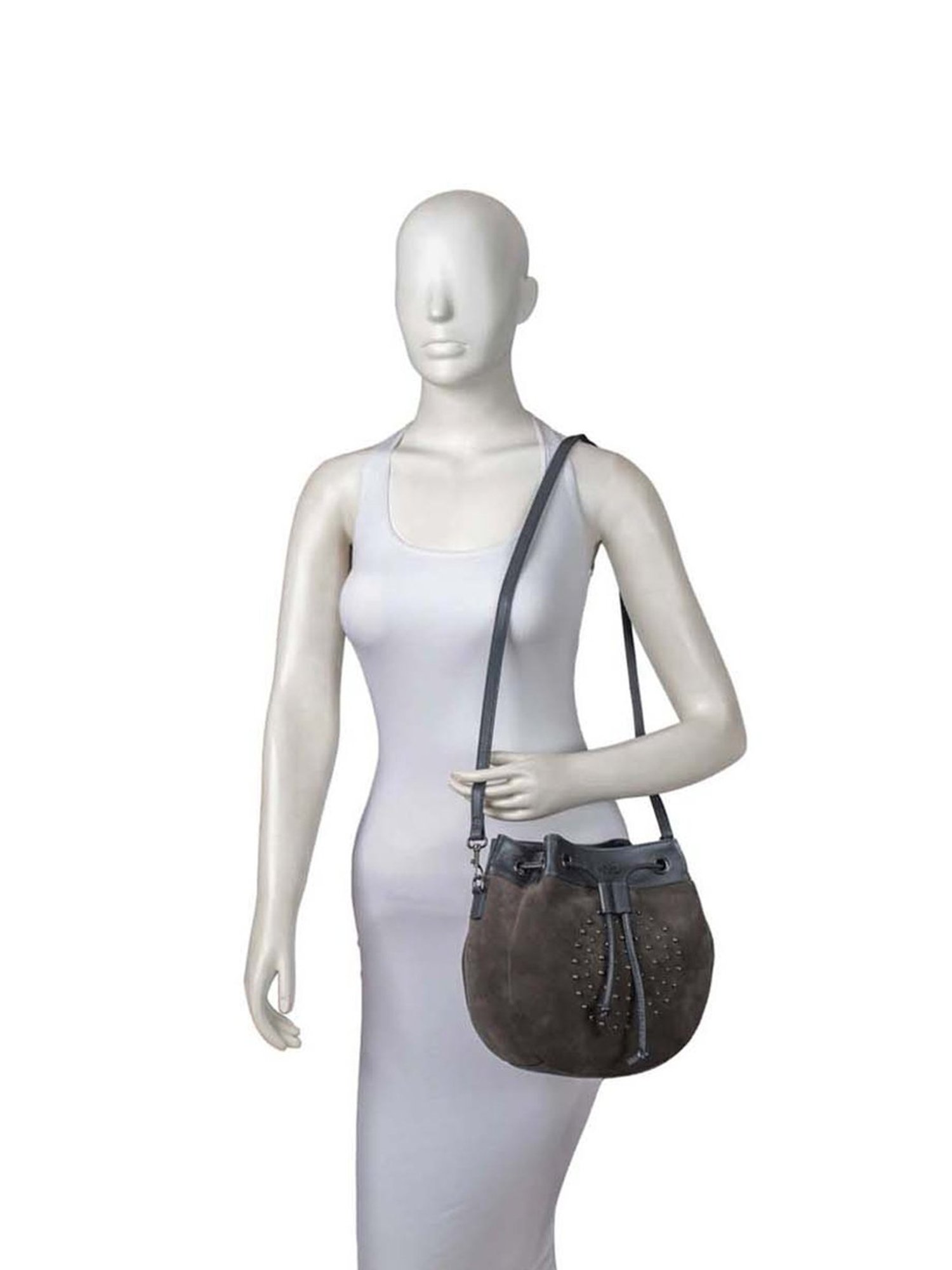 Tohl Green Rivets Medium Sling Handbag