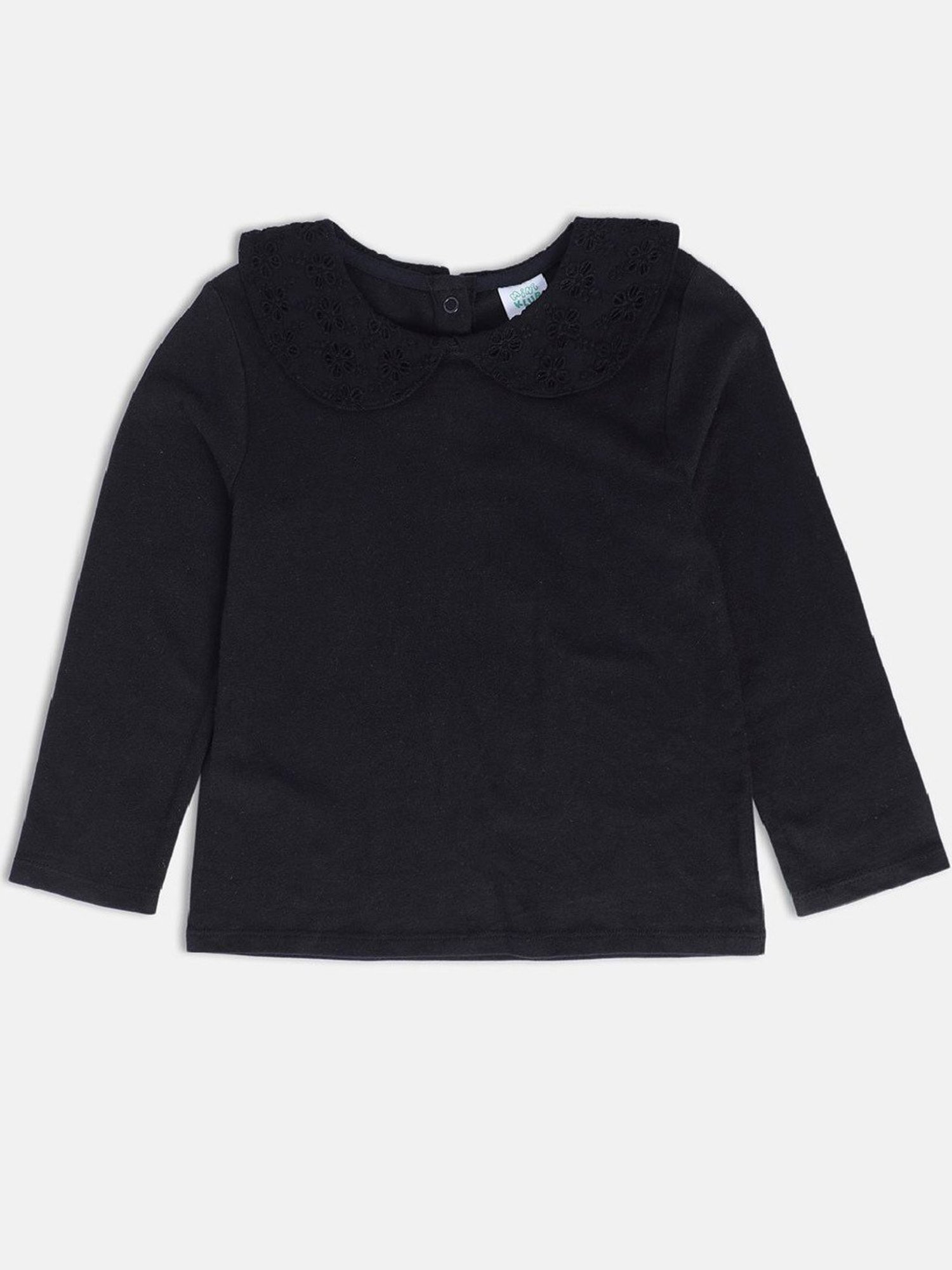 MINIKLUB Kids Black & White Checks Full Sleeves Top with Pinafore Dress