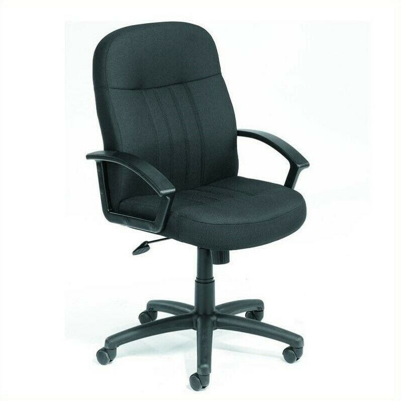 Boss Office Products Plastic Executive Office Chair with Arms in Black