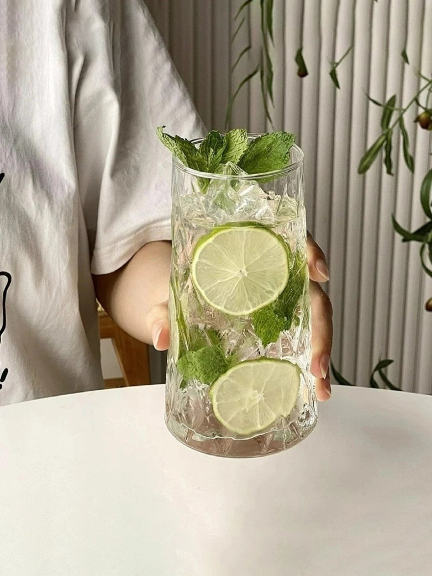 Melbify Leafy Mojito Transparent Cocktail Glasses 350ml - Set of 6