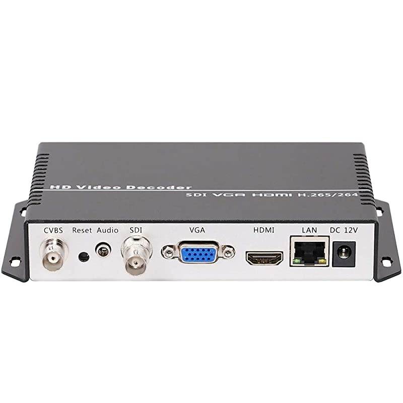 H.265 H.264 SDI HDMI VGA CVBS IP Video Streaming Decoder HD IPTV Decoder for Decoding Video Encoder and IP Camera, RTMP M3U8 HTTP RTSP UDP SRT to SDI HDMI VGA CVBS