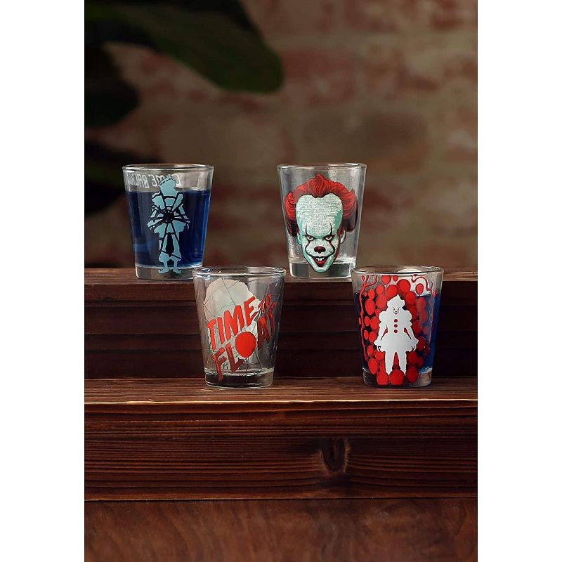 Silver Buffalo IT Pennywise & Quotes 4 Piece 1.5oz Mini Glass Set