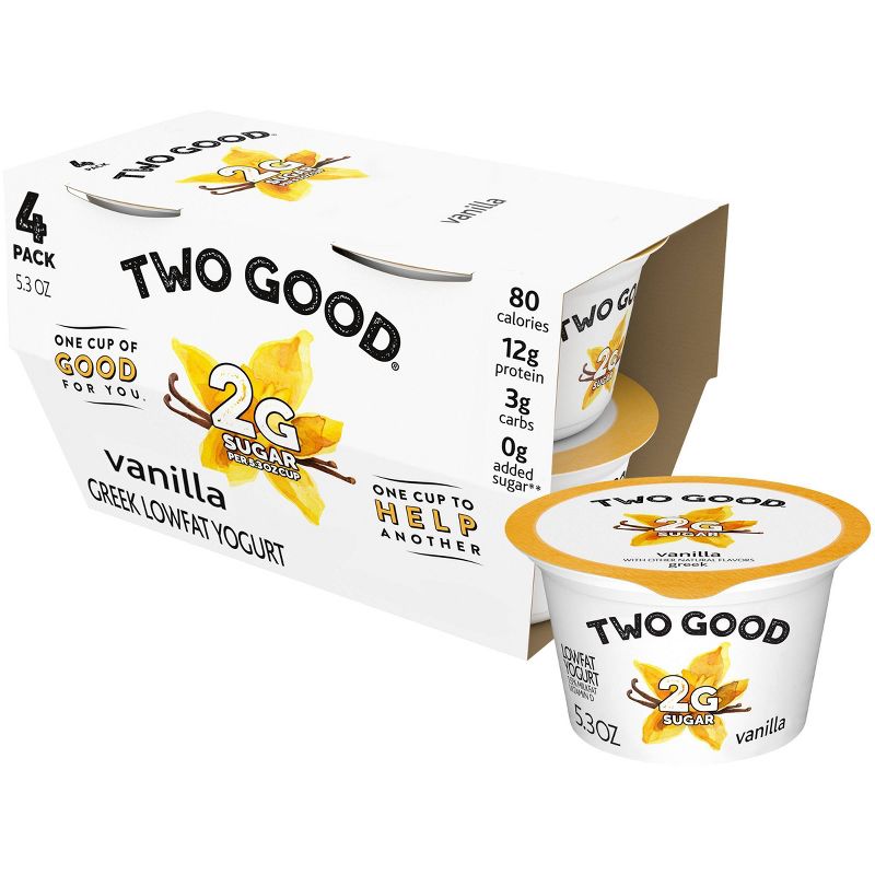 Dannon Two Good Vanilla Greek Yogurt - 4pk/21.2oz
