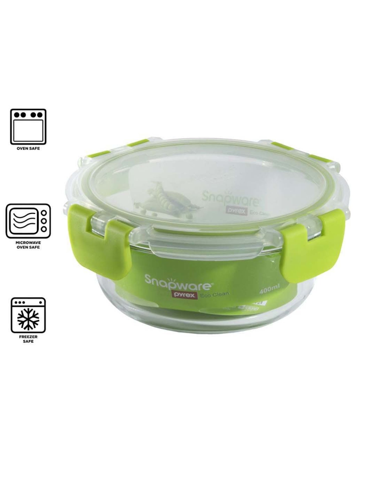 Corelle Pyrex Eco Clean Green Glass Snap Container (0.4 L)