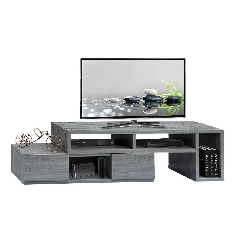 65"Adjustable TV Stand Console Gray - Techni Mobili