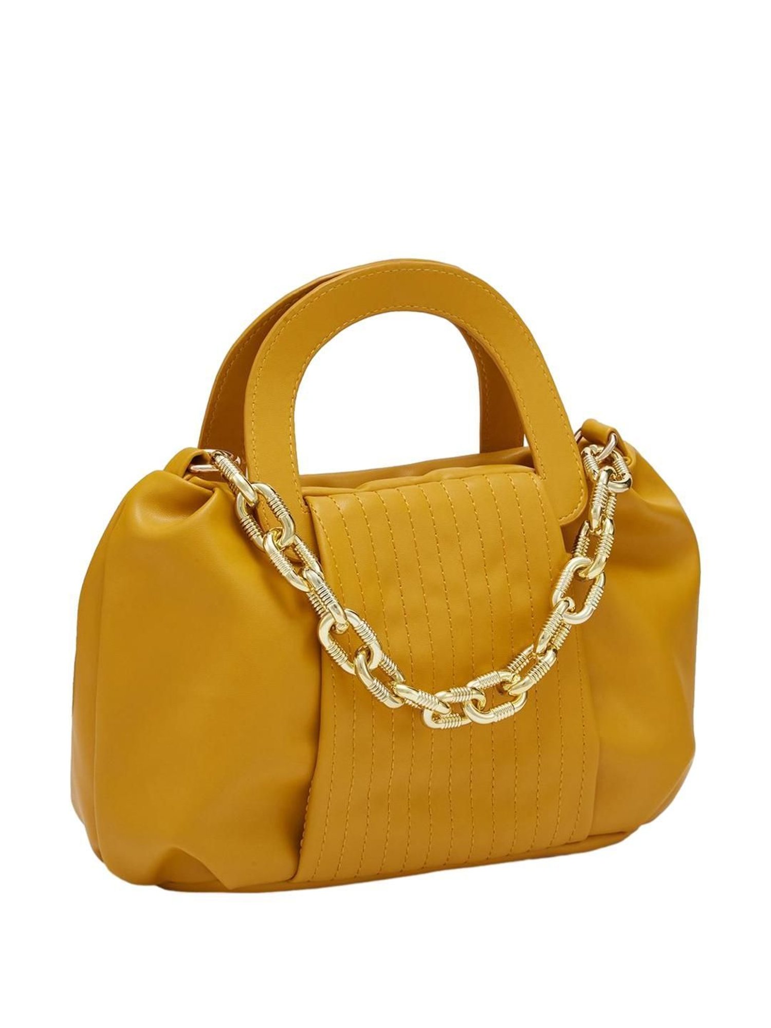 Globus Mustard Textured Medium Handbag