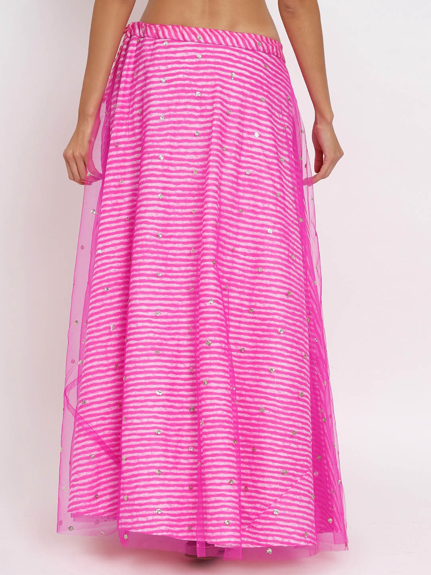 studiorasa Pink Net Printed Skirt