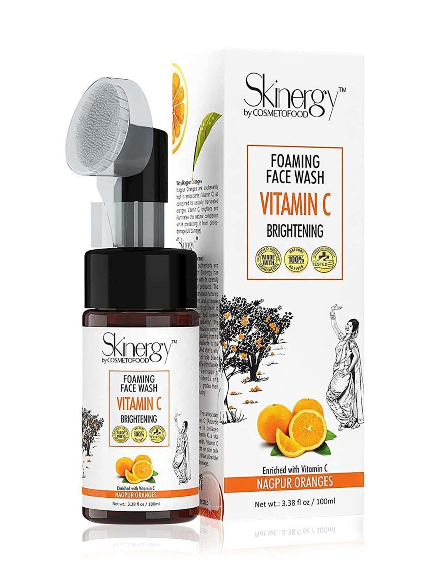 Cosmetofood Skinergy, Vitamin-C Foaming Face Wash Enriched with Nagpur Oranges - 100 ml