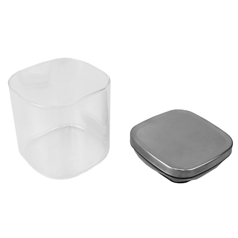 Michael Graves Design Small 27 Ounce Square Borosilicate Glass Canister with Stainless Steel Top