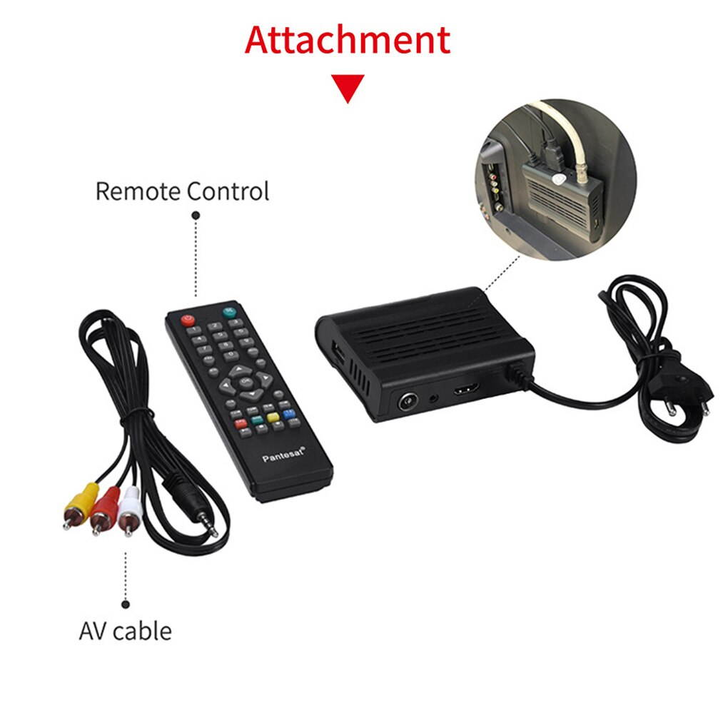 DVB-T2 TV Tuner Receiver Digital Terrestrial Support H.265 AV USB HD Remote Control Set Top Box TV Decoder With Remote Control