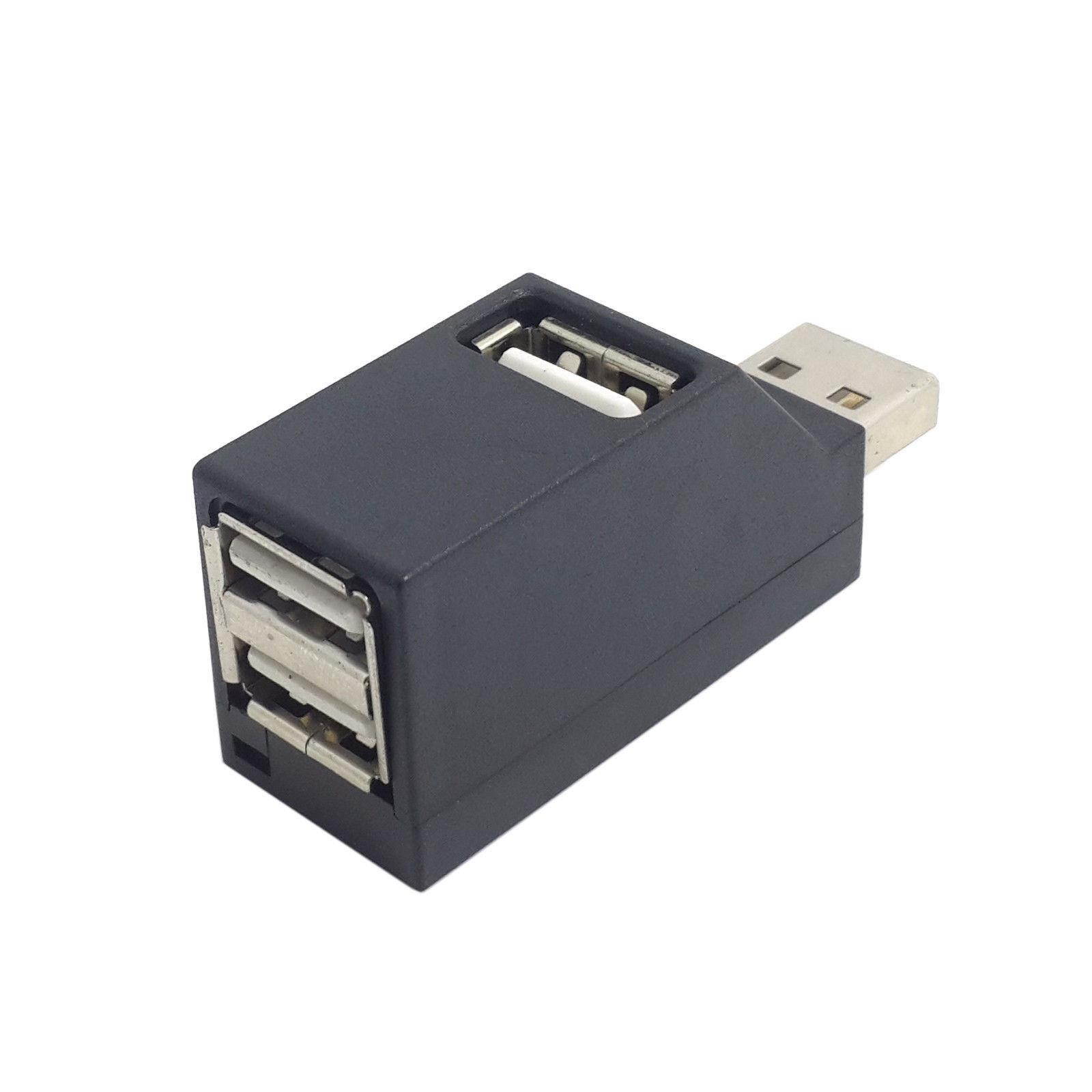 Black Vertical Type USB 2.0 3 Ports Hub Bus power For Laptop Macbook Notebook PC