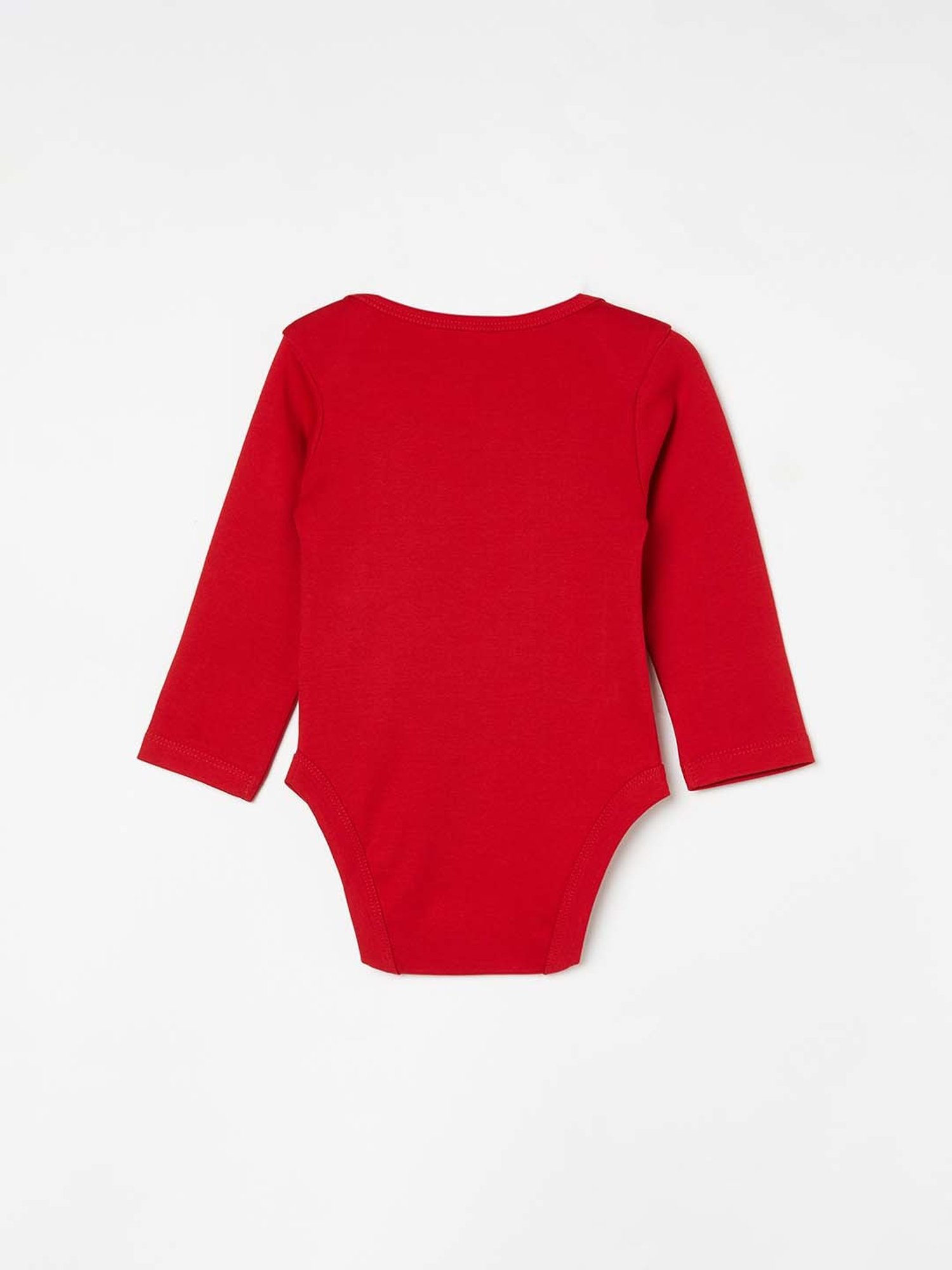 Juniors by Lifestyle Kids Red & Black Cotton Printed Full Sleeves Bodysuit (Pack of 2)