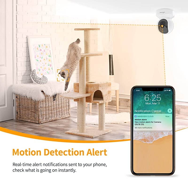 Home Security Camera Baby Camera1080P HD  Wireless WiFi Camera for PetNanny Motion Alerts 2 Way Audio Night Vision Compatible with Alexa Echo Show with TF Card Slot and Cloud