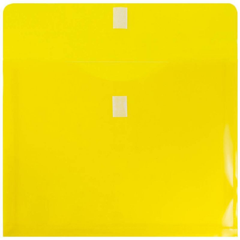 JAM Paper 12pk Plastic Expansion Envelopes with Hook & Loop Closure - Letter Booklet - 9 3/4 x 13 - Yellow