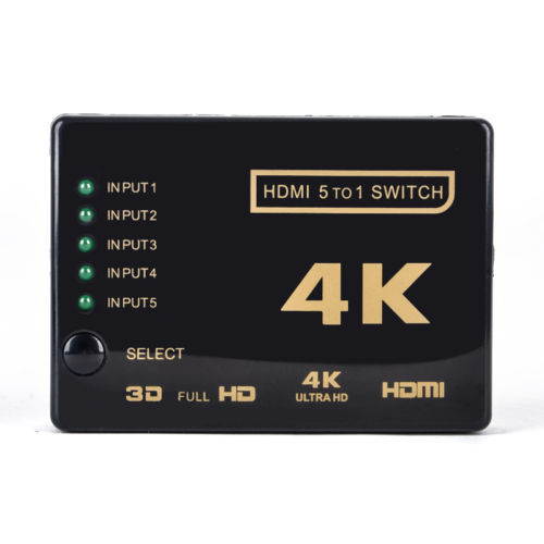 3D 1080p 5Port 4K HDMI Switch Switcher Selector Splitter Hub+IR Remote Fo HDTV E