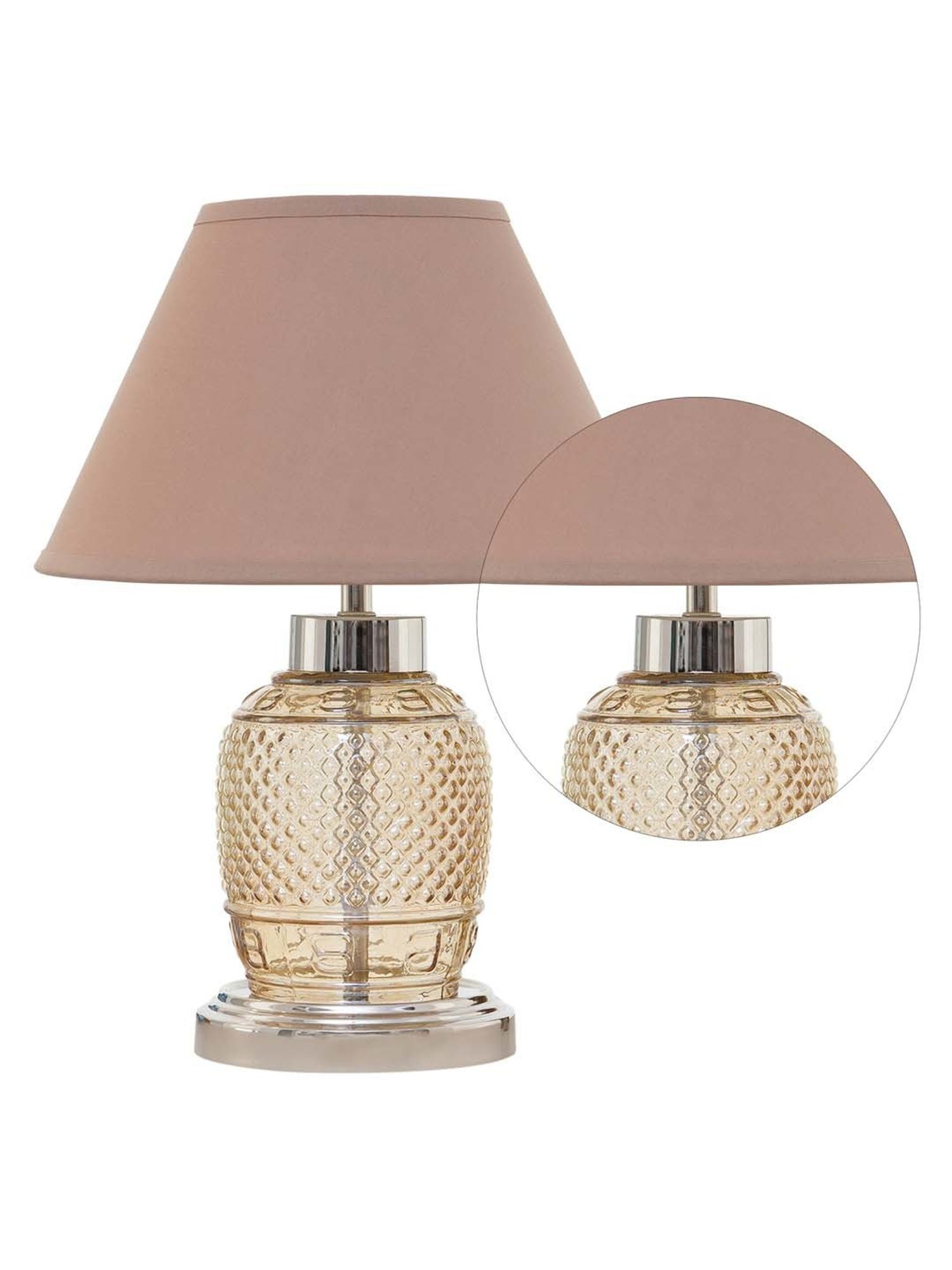 Kapoor E Illuminations 'Sanna' Brown & Antique Gold Glass Table Lamp - Set of 1