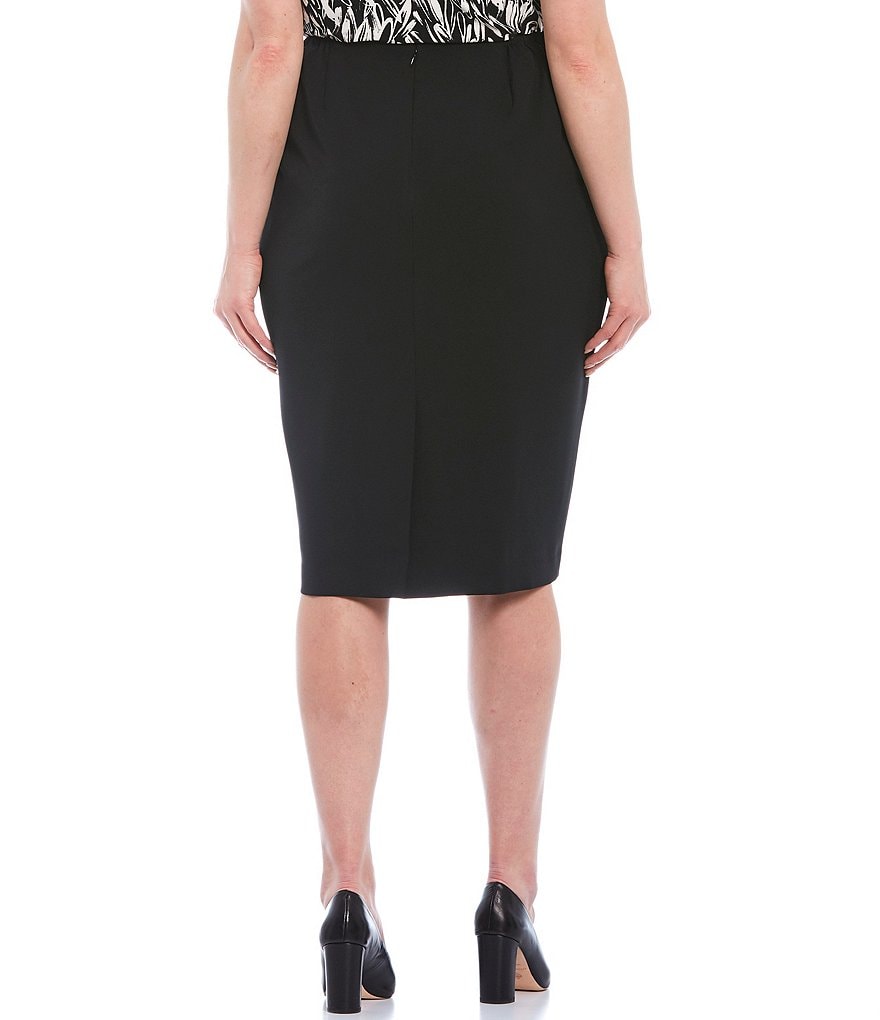 Kasper Plus Stretch-Crepe Skimmer Skirt