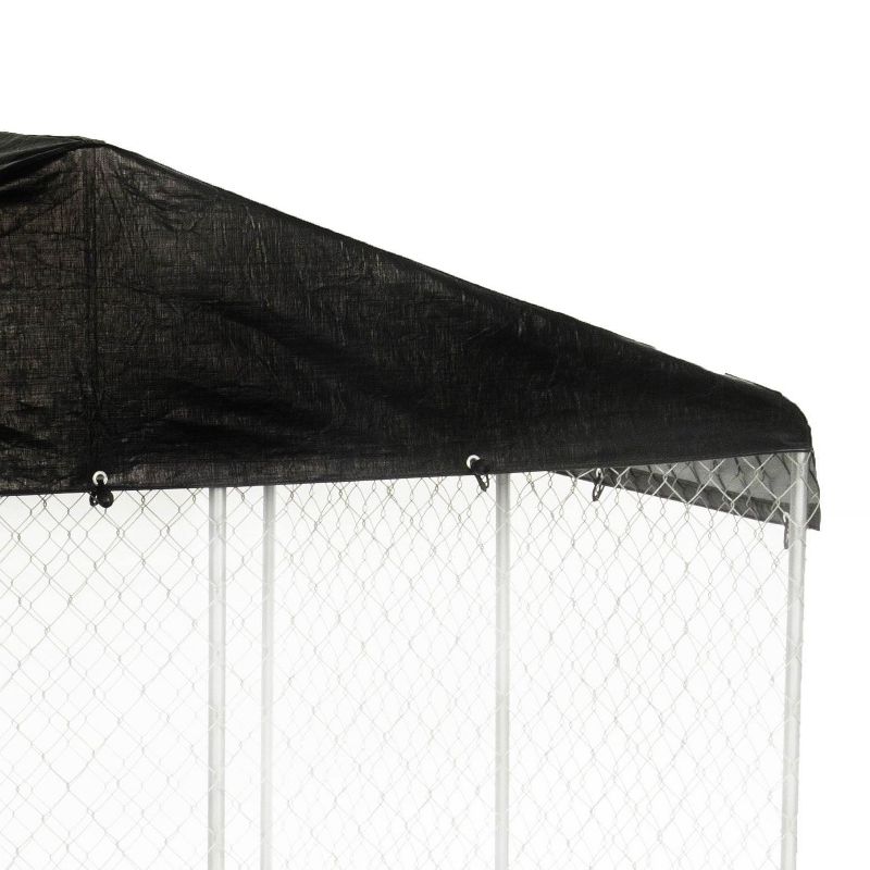 WeatherGuard CL-00303 10' x 10' Black Extra Large All Season Outdoor Waterproof Dog Run Kennel Cover, No Kennel Included