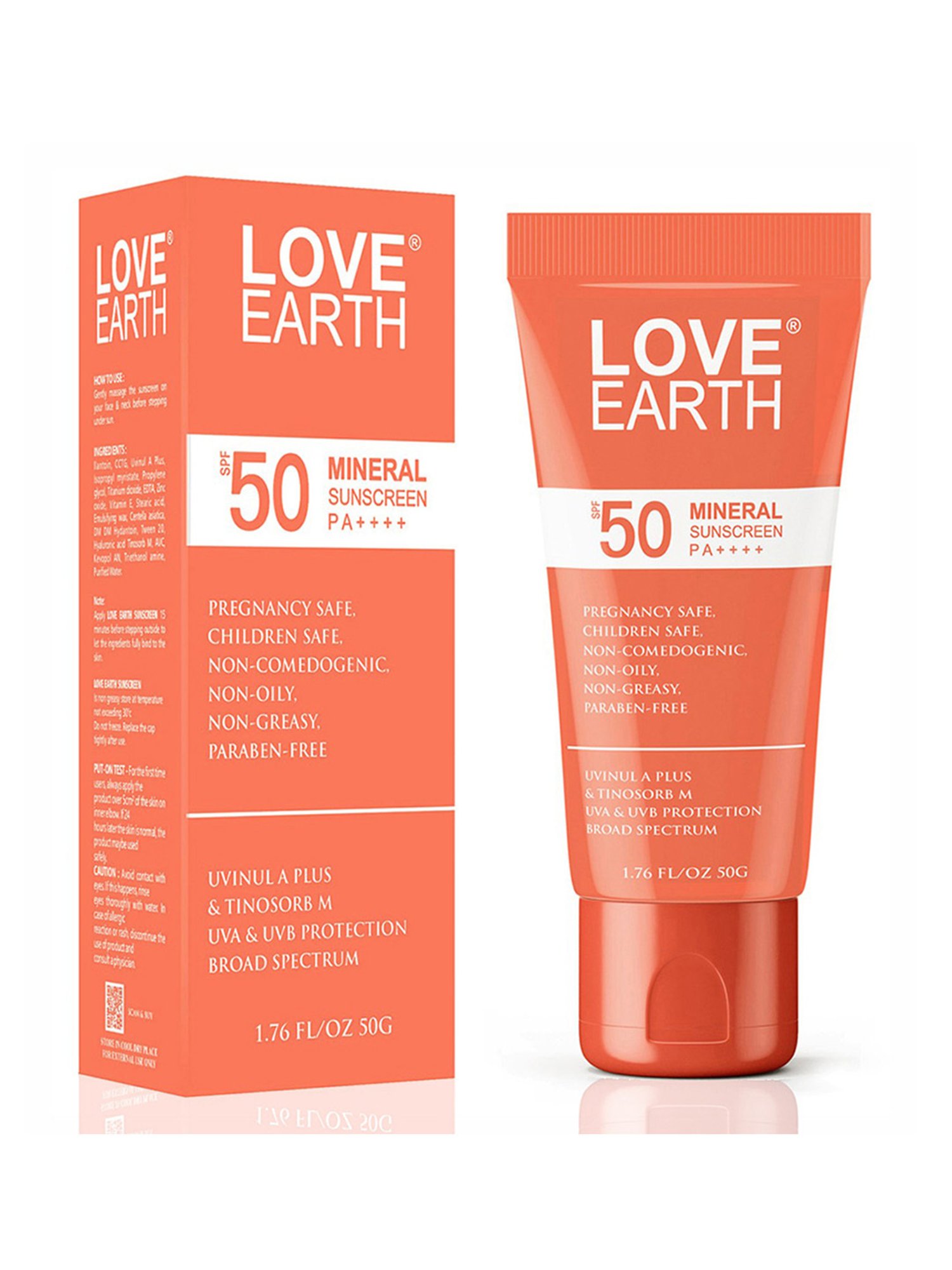 Love Earth Mineral Sunscreen SPF 50 PA++++ - 50 gm