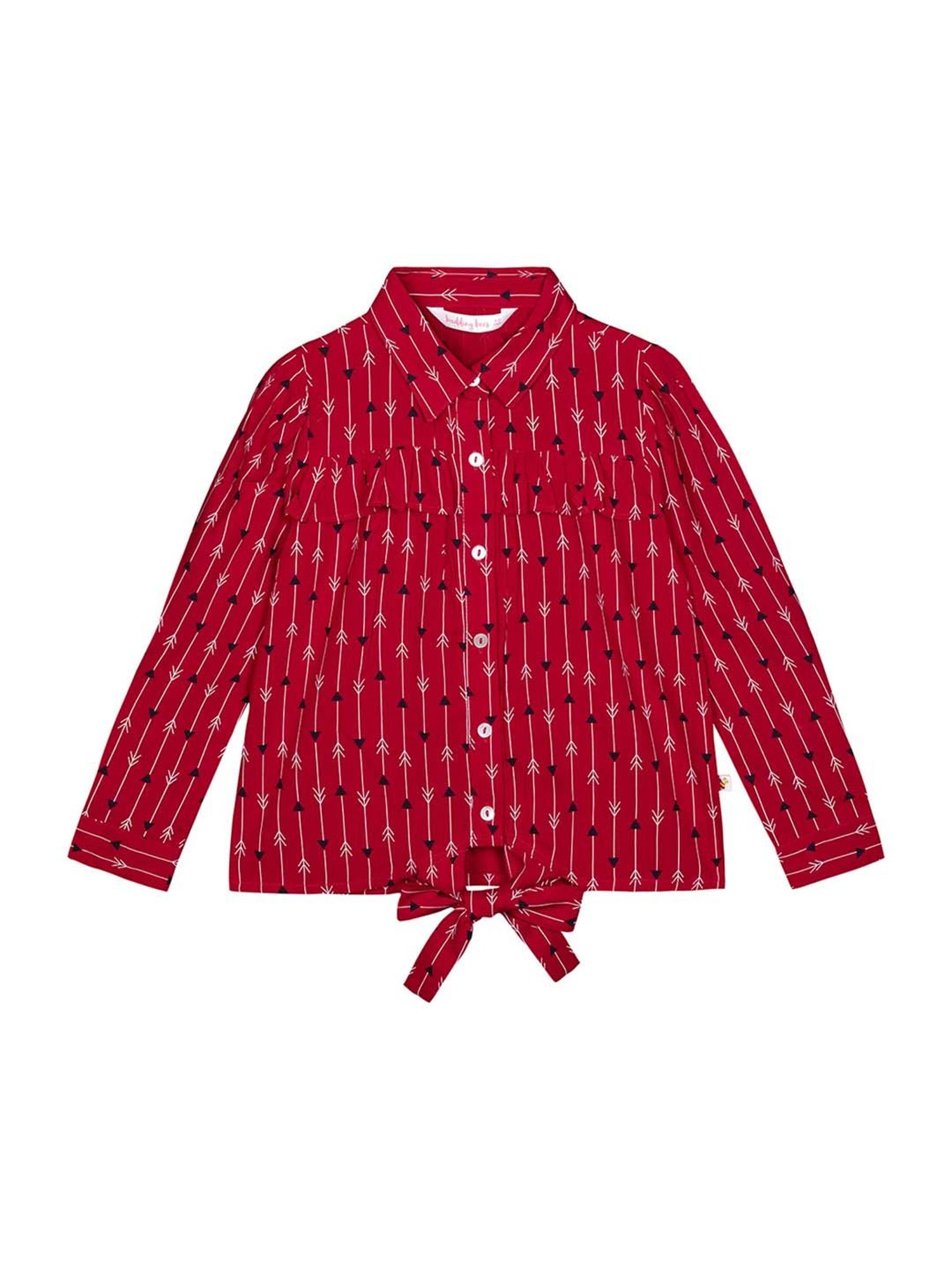 Budding Bees Kids Red Printed Dress