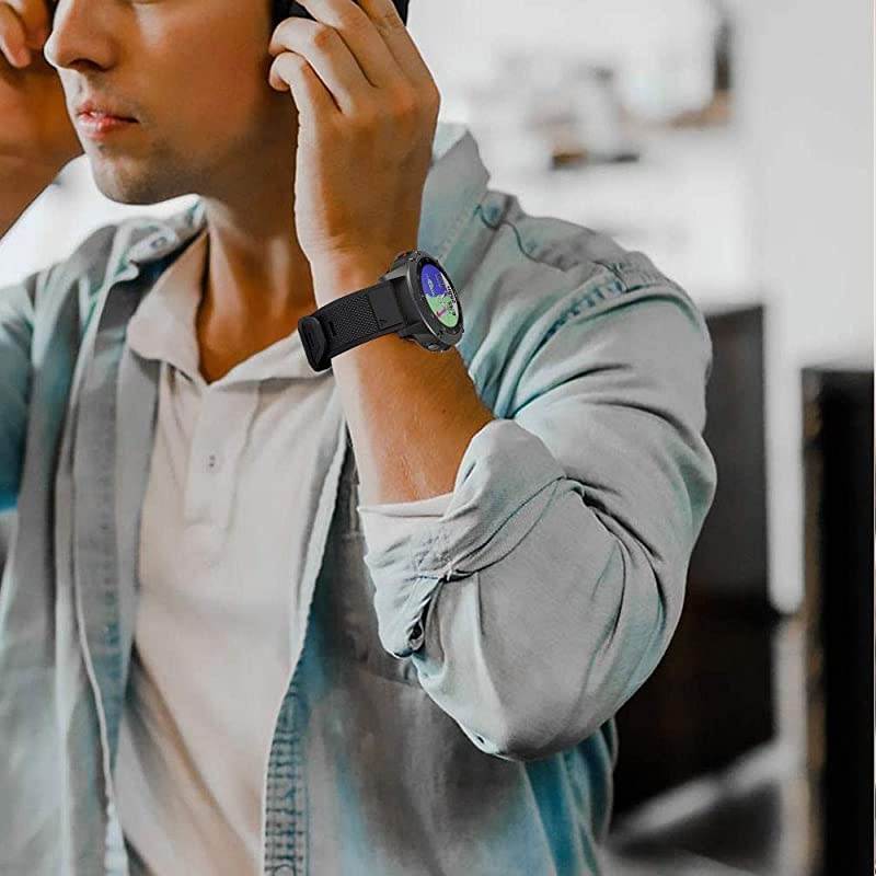 5 Band/6 Band, Compatible with Garmin 5/5 Plus/6/6 Pro/Instinct/Forerunner 935/945/Approach S60 Watch, Soft Silicone Sport Replacement Strap 22mm Quick Fit Band