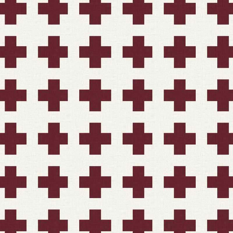 18"x18" Polyester Swiss Cross Square Throw Pillow Red - Skyline Furniture