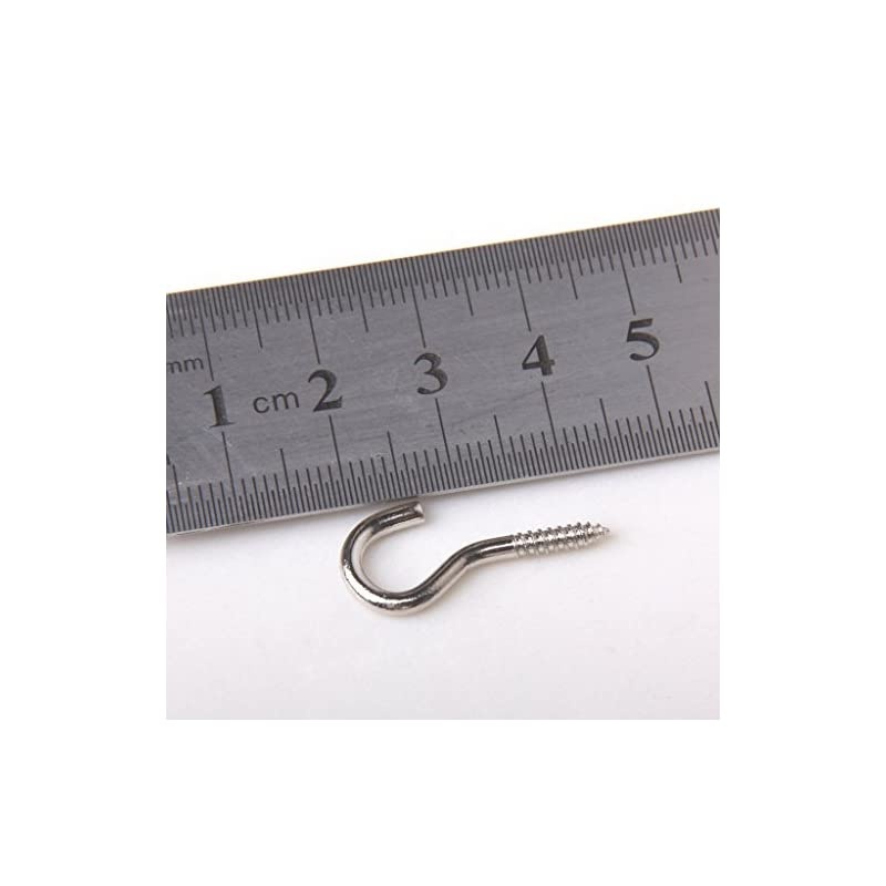 50pcs Screw Hook Eye Silver