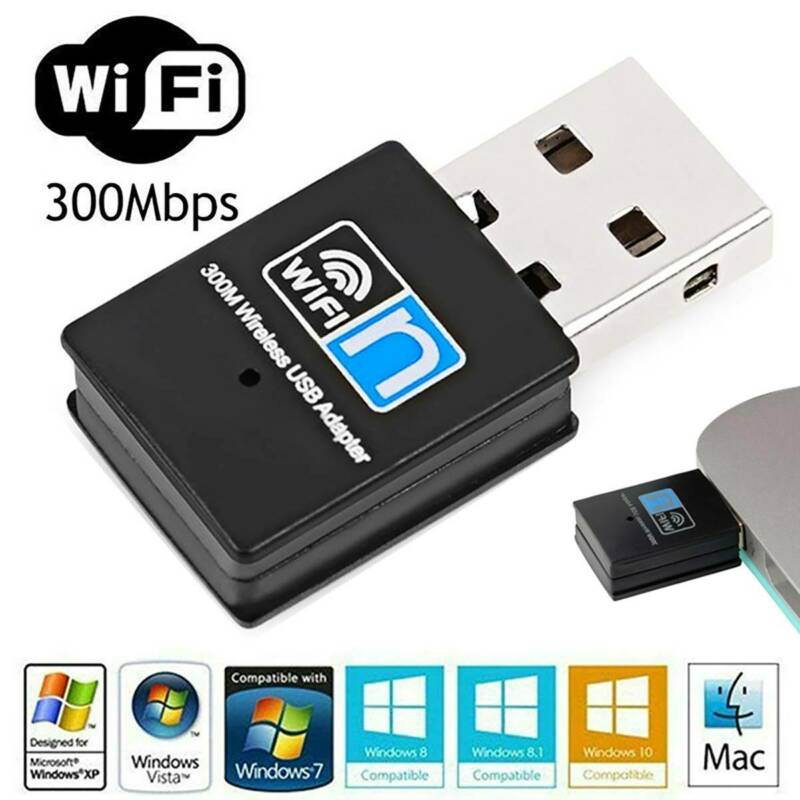 300Mbp USB WiFi Adapter for PC, 2.4GHz WiFi Dongle, WiFi USB, USB Wireless Adapter for Desktop/Laptop - Nano Size, Compatible with Windows Vista/XP/7/8/8.1/10, Mac OS